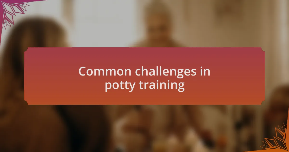 Common challenges in potty training