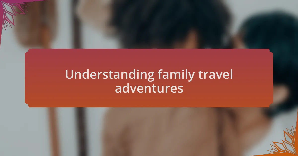 Understanding family travel adventures