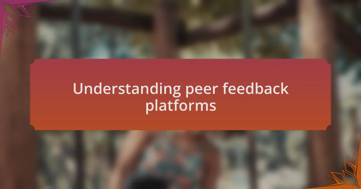 Understanding peer feedback platforms